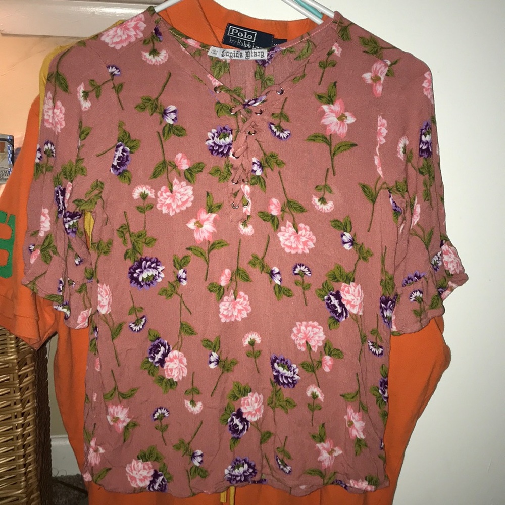 Teen shirt pink Print